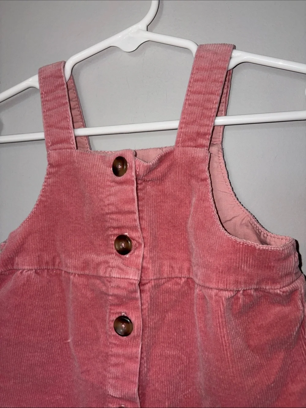 Chelsea & Violet Pink Corduroy Button-Front Pinafore Dress for Kids 3T